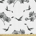 thumbnail image 1 of Bird Print Upholstery Fabric by the Yard, Monochrome Style Hummingbirds and Orchid Flowers Romantic Pattern, Decorative Fabric for DIY and Home Accents, 10 Yards, Black and White by Ambesonne, 1 of 4