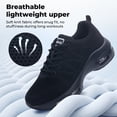 thumbnail image 5 of Women's Walking Shoes Lightweight Breathable Mesh Sneakers with Cushioned Support for Athletic Workout PureBlack Size 8.5, 5 of 8