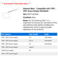 thumbnail image 2 of Antenna Mast - Compatible with 1990 - 2001 Acura Integra Hatchback 1991 1992 1993 1994 1995 1996 1997 1998 1999 2000, 2 of 2