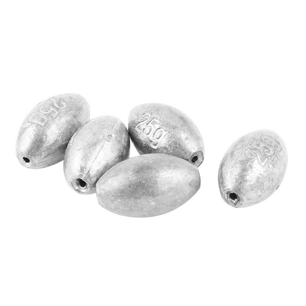 OROOTL Egg Iron Sinkers Fishing Weights Kit, 30pcs Oval Shaped Fishing  Weights Assorted Bass Casting Sinker Weights with Tackle Box 