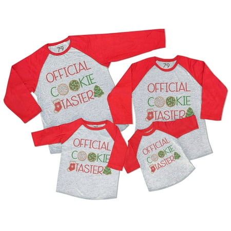 

7 ate 9 Apparel Matching Family Merry Christmas Shirts - Official Cookie Taster - Baking Red Shirt 2T