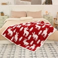 thumbnail image 3 of Catalonia Christmas Sherpa Fleece Throw Blanket, Cozy Fuzzy Jacquard Blanket for the Couch Bed | Fluffy Comfy Warm Heavy Throws | Red Xmas Gift, 50x60 inches, 3 of 6