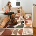 thumbnail image 6 of Brythos 8x10 Washable Area Rug, Boho Abstract Terracotta Design, Non-Slip Soft Large Carpet for Living Room Bedroom Dining Room, 6 of 7
