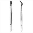 thumbnail image 1 of 2 Pinzas con Puntas de Goma, Pinzas con Punta, Pinzas para Sellos de Acero Inoxidable, Herramientas de Pinzas con Punta Recta, y Curva, 1 of 5