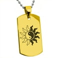thumbnail image 3 of Stainless Steel Blazing Sun Yin Yang Engraved Dog Tag Pendant Necklace, 3 of 4