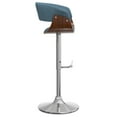 thumbnail image 4 of Sheldon Modern Adjustable Swivel Bar Stool in Denim Blue Woven Polyester Fabric, 4 of 7
