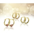 thumbnail image 3 of Brilliance Fine Jewelry Women's 14K Gold Plated Sterling Silver 2Tone And Tri Color Round Hoop Earrings Set, 3 of 5