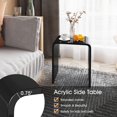 thumbnail image 2 of Royalcraft Acrylic End Table, Modern Lucite Side Table with Waterfall Edges, Contemporary Square Nightstand and Stool for Living Room and Bedroom, Black, 2 of 7