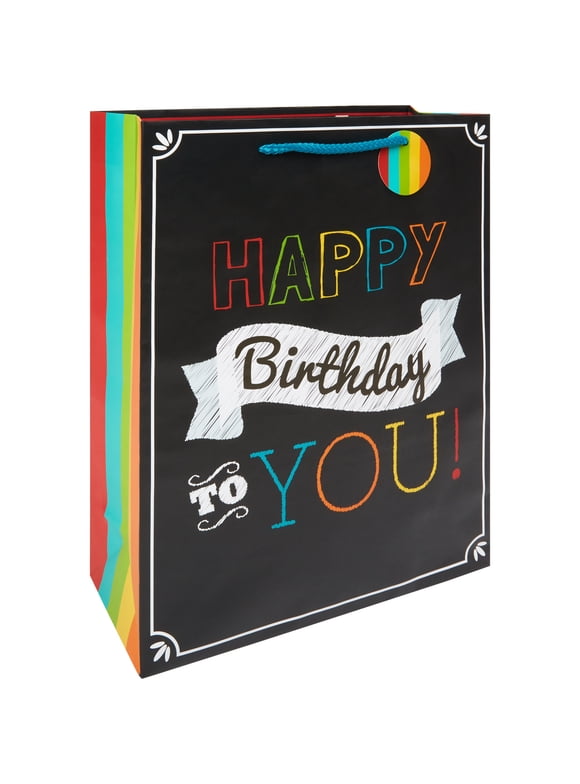 Way To Celebrate Value Gift Bag, Birthday, Black, Red, Blue, Green, Yellow, White