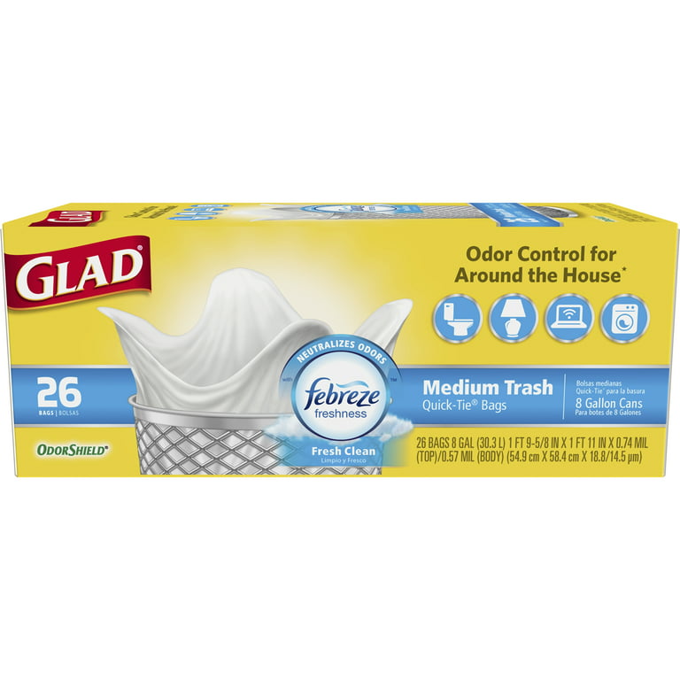 Glad Clorox Medium Quick-Tie Trash Bags - OdorShield (78815