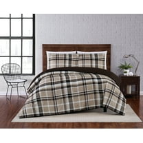 Truly Soft Paulette Plaid Taupe Polyester 2-Piece Twin XL Comforter Set, plaid themed, for Men and Women, OEKO-TEX Certified Confidence