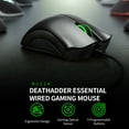 thumbnail image 2 of ikayaa DeathAdder Essential Wired Gaming Ergonomic Mice with 6400DPI Optical Sensor 5 Programmable Buttons Black (2021 Version), 2 of 7