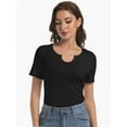 thumbnail image 6 of Long Sleeve Shirts for Women Basic Casual V Neck Tops Ribbed Slim Fitted Blouse, 6 of 6