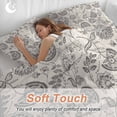 thumbnail image 5 of Grey Paisley Bedding 3 Piece Duvet Cover Set Twin Size, Boho Flower Botanical Leaf Branch Soft Microfiber Comforter Cover with Zipper Closure & Pillowcases, Wrinkle & FadeResistant Quilt Cover, 5 of 9