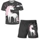 thumbnail image 1 of Ropa bonita de unicornio para niños, conjunto de 2 piezas con estampado de unicornio + Pantalones cortos, ropa de pantalón, traje de manga corta para bebés y niños pequeños, traje de 12M Gao Jinjia LED, 1 of 2