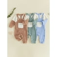 thumbnail image 3 of Loicainy Infant Baby Boy Fall Outfit 3 6 12 18 Months Contrast Colors Ribbed Long Sleeve Rompers Overalls Clothes Set, 3 of 9