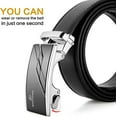 thumbnail image 5 of BOSTANTEN Mens Belt Leather Ratchet Dress Belt with Sliding Adjustable Buckle, Trim to Fit, 5 of 14