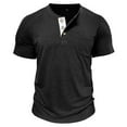 thumbnail image 6 of ZCFZJW Men's Henley Shirts Lightweight Casual Short Sleeve Button Cotton Tee Fashion Classic Athletic Tee T-Shirt Tops with Pocket Black XXXL, 6 of 6