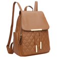 thumbnail image 1 of Mochila KKXIU de piel acolchada a la moda para mujer, color marrón, 1 of 7