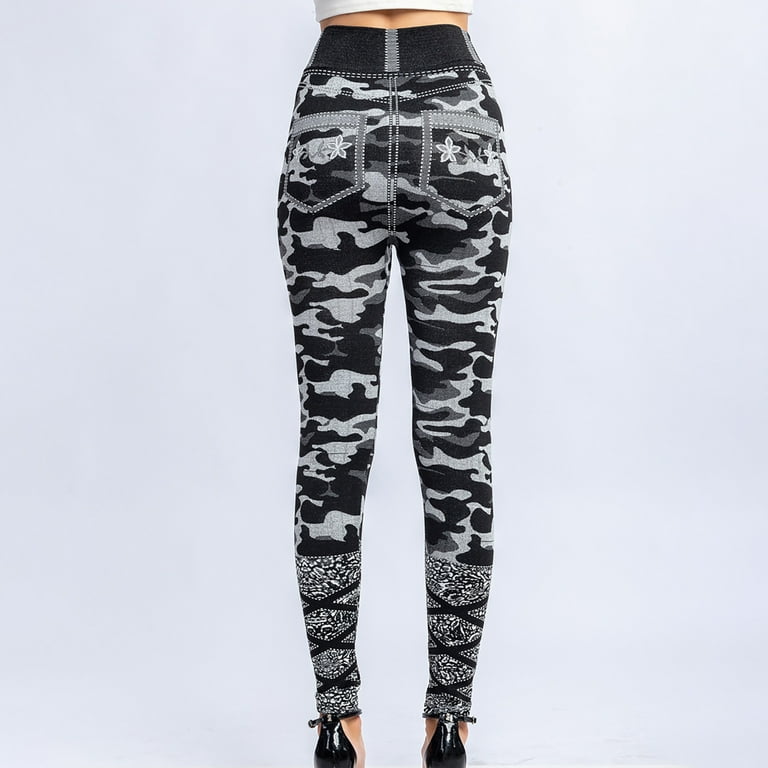 SELONE Workout Leggings Capris Camo Jean Yogalicious Denim Utility