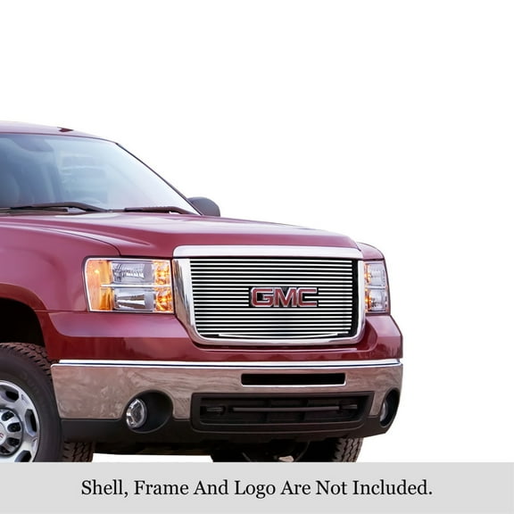 APS 2007-2010 GMC Sierra 2500 HD With Logo Show Stainless Steel Billet Grille 8x6 horizontal billet