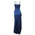 thumbnail image 4 of Sexy Backless Summer Dress Women 2025 Satin Party Long dress Elegant Evening Birthday Maxi Dress Blue L, 4 of 6