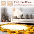 thumbnail image 2 of Flatwoven High Traffic Area Rug, Radiant Sunflower Blossom Circular Motif, Non Slip, Stain Resistant, Washable Area Rugs for Living Room, Bedroom(Yellow, 4X6), 2 of 8