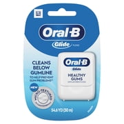 Oral-B Floss, Glide Healthy Gums Unflavored Dental Floss, Smooth, Strong, Shred Resistant 50m