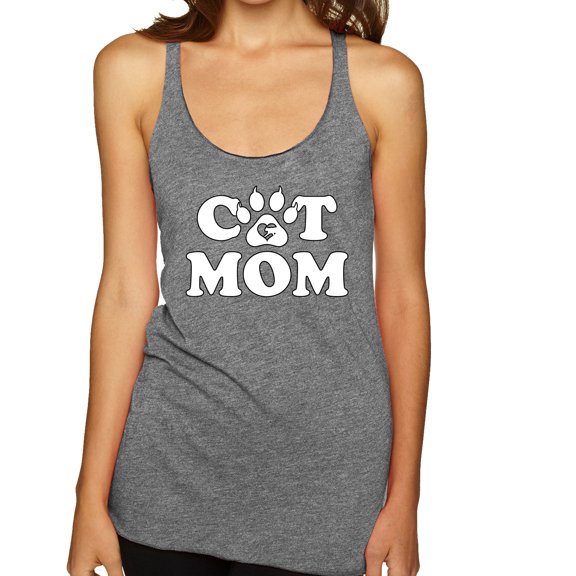 Wild Bobby, Best Paw Cat Mom, Pop Culture, Women Tri-Blend Racerback Tank Top, Premium Heather, Small