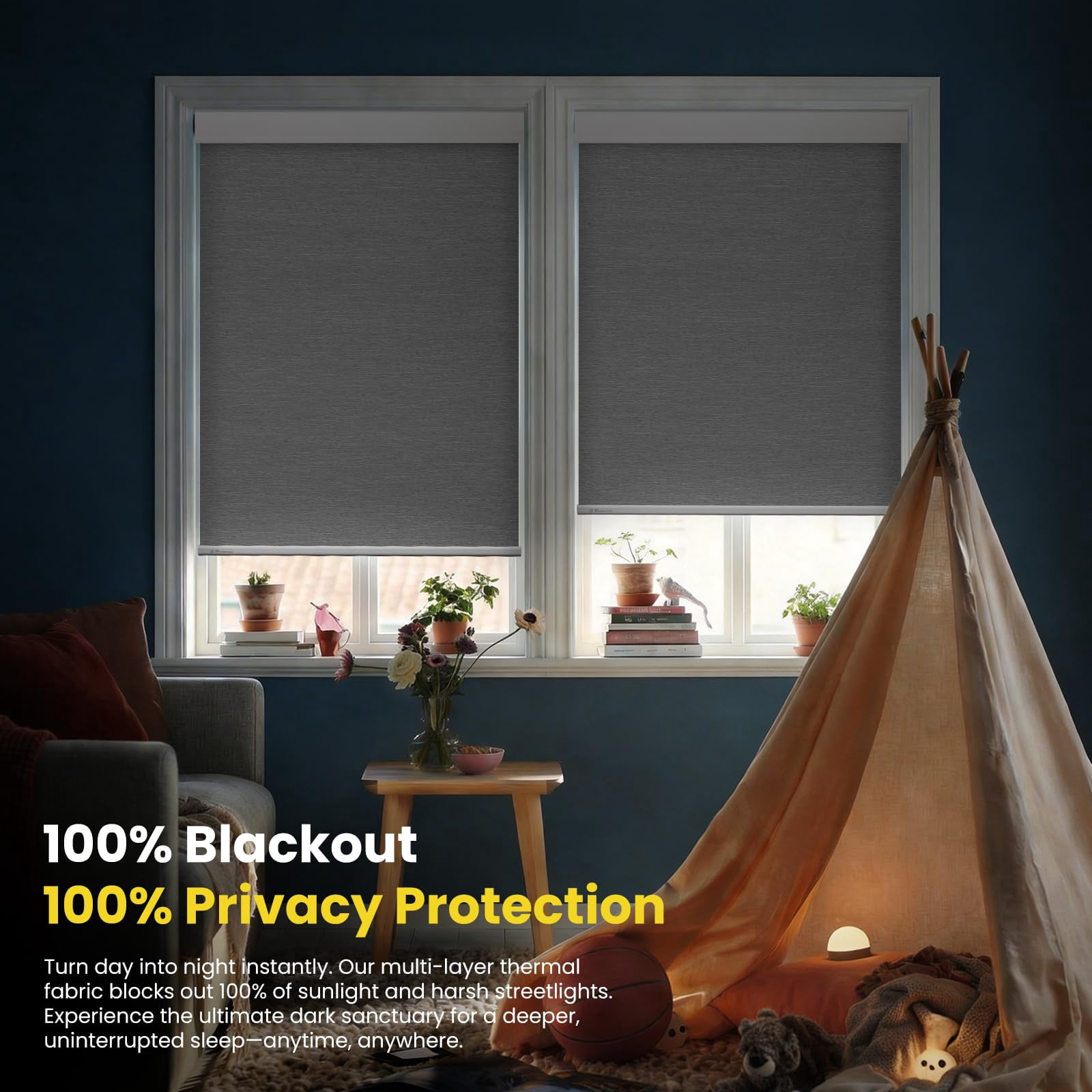 Motorized Blinds No Drill Automatic For Windows Cordless Roller Shades Electric With Remote Control Smart (grey  30 X 72)