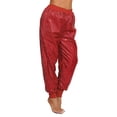 thumbnail image 2 of inhzoy Women's Glitter Sequins Hip Hop Dance Baggy Hippie Hippie Harem Pants Loose Trousers Red XXL/3XL(4X, 2 of 8