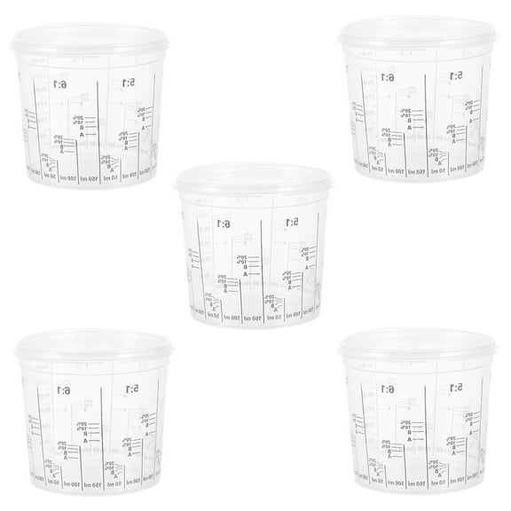 Raindrops Storage Container Paint Cup Transparent 5Pcs 3.73x3.73x3.34in