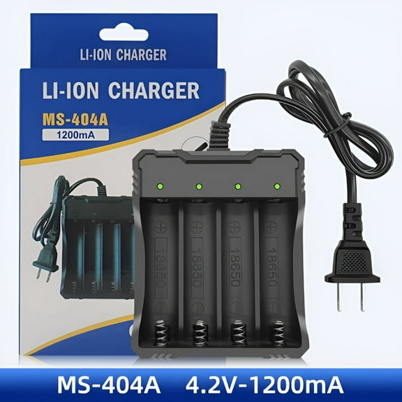 GJX 18650 Lithium Battery Charger, Four Slots with Line Positive and Negative Rechargeable Intelligent Charger 4.2V