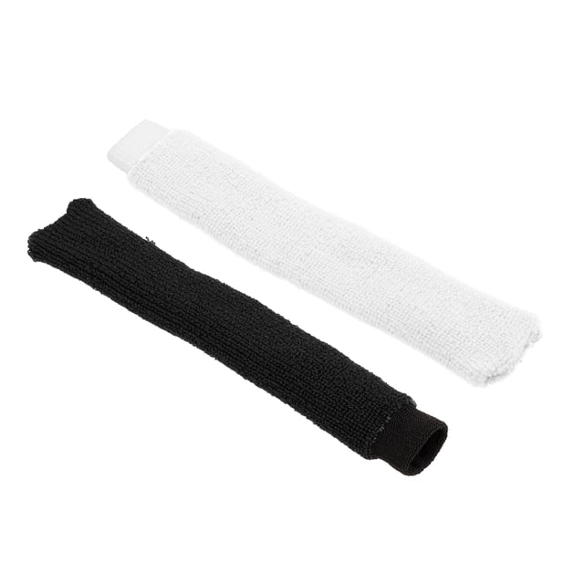 Unique Bargains Anti Skid Sweatband Badminton Tennis Racket Towel Grip Overgrip, Black/White 2 Pack