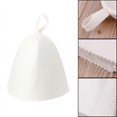 thumbnail image 4 of Gorro de sauna de lana para protección contra el calor y cuidado del cabello, tocado transpirable para sauna rusa, color blanco., 4 of 5