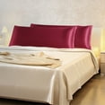 thumbnail image 2 of PiccoCasa Satin Body Pillowcases 2 Pcs Soft with Zipper Closure Burgundy 20"x54", 2 of 7