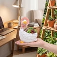 thumbnail image 5 of Cute Resin Goose House Shaped Flower Pot Ornament, Unique Animal Planter, Lovely Decor Container for Small Green Plants On Desktop, Balcony, Courtyard and Garden Landscape Layout, 5 of 7