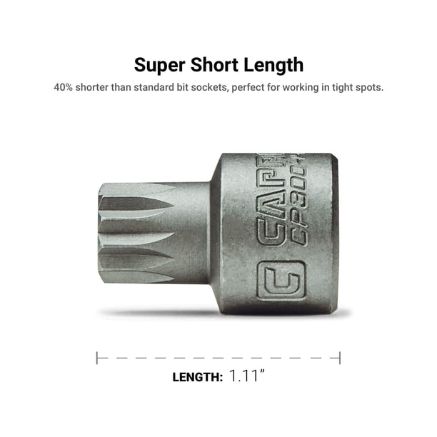 Capri Tools 13 mm M13 Super-Stubby XZN Triple Square Impact Bit