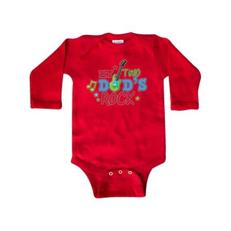 

Inktastic My Two Dads Rock with Guitar Gift Baby Boy Long Sleeve Bodysuit