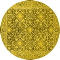 thumbnail image 1 of Ahgly Company Indoor Round Oriental Yellow Industrial Area Rugs, 3' Round, 1 of 4