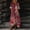 Dresses-161Red, variant on Dresses for Women Rose Floral Print V Neck Oversized Maxi Dress with Pockets Short Sleeve Caftan Dress Boho Beach Dress Vacation Resort Wear Green M