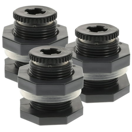 Threaded Bulkhead Water Tank Connector Fitting Four Aquarium Accessories Grey