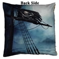 thumbnail image 2 of PKQWTM Deck Pirate Ship Black Flag At Night Reversible Mermaid Cushion Cover Home Decor Sequin Pillow Case Size 16x16 inches, 2 of 2