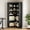 Black, variant on Heavy Duty L-Shaped Corner Bookshelf 71.8'' – 5-Tier Farmhouse Office Bookcase – Large White Wooden Display Shelf with Open Storage for Home, Living Room, Bedroom