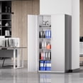thumbnail image 7 of DNA Motoring 72" White Lockable Metal Storage Wardrobe Cabinet w/ Hanging Rod & 4 Shelves, 7 of 7