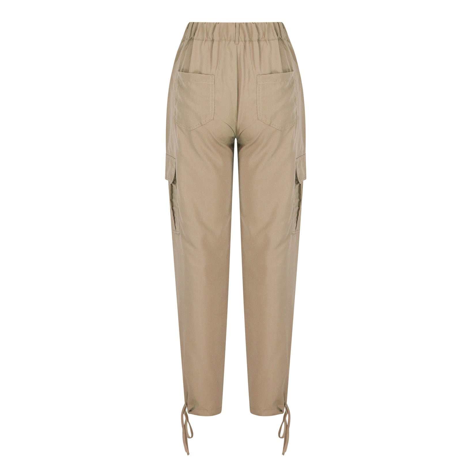 yillto Women's Cargo Pants Solid Color Pants with Button