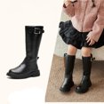 thumbnail image 4 of oqasdz Girls Knee High Boots Fashion Soft Sole Long Boots and Big Kids Fall Winter Leather Combat Boots Show Perandmance Size 4 Y-4.5 Y, 4 of 7