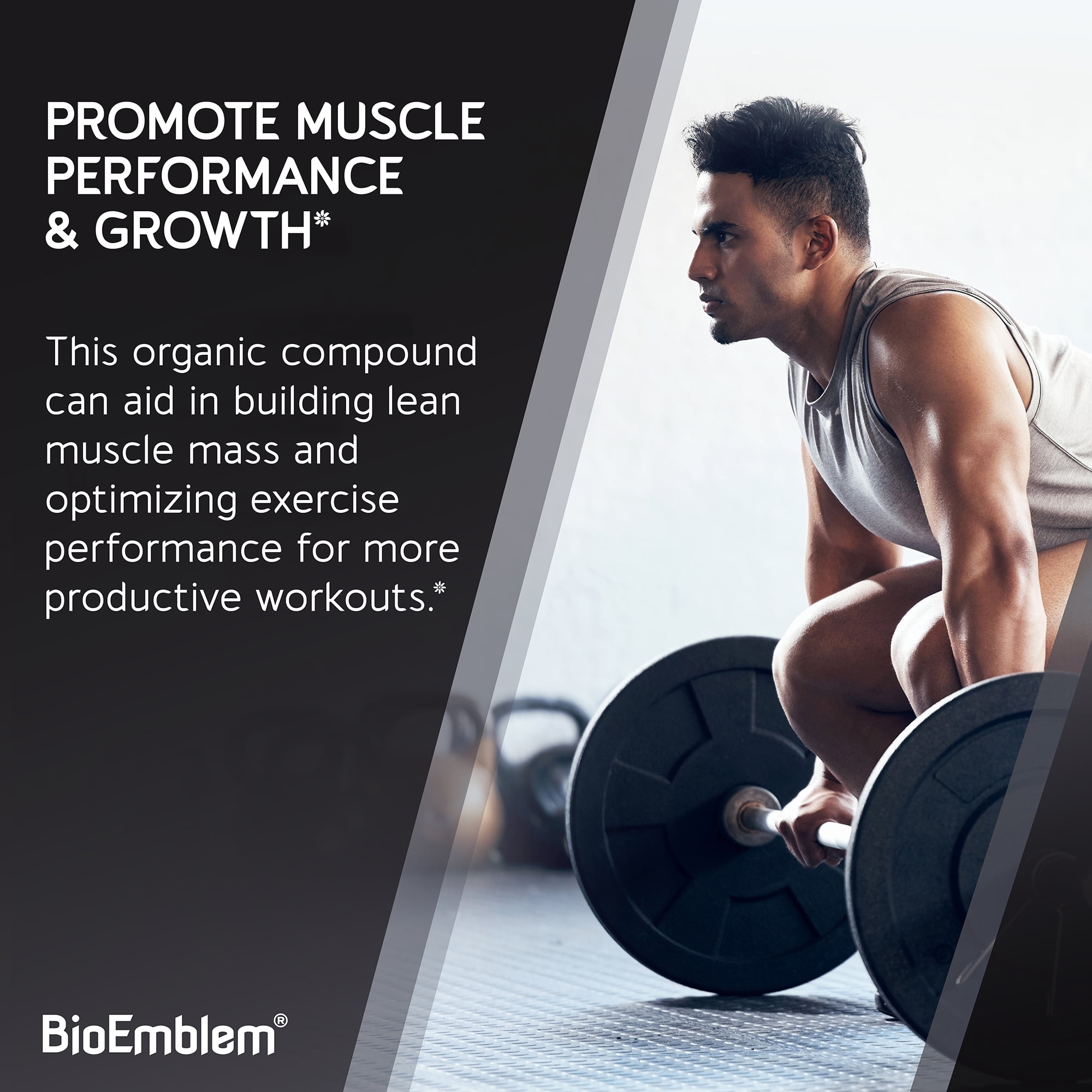 BioEmblem Creatine Monohydrate Powder - Unflavored Micronized Creatine Easily Mixes - Muscle Strength, Workout Recovery, Exercise Performance - 300g Creatine Supplement - Non-GMO, Vegan- 60 Servings