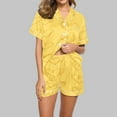 thumbnail image 2 of Jalioing 2 Piece Pajamas Outfits Womens Printed Lounge Set Button down Lapel Shirt and Shorts Sets, 2 of 4