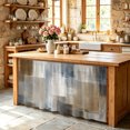 thumbnail image 5 of Brown Grey Sink Skirt for Bathroom, Self-Adhesive Under Sink Curtain, Geometric Modern Abstract Oil Painting Hide Pipes & Storage Fabric Cabinet Skirt Cover for Kitchen Laundry 32"x55", 5 of 8